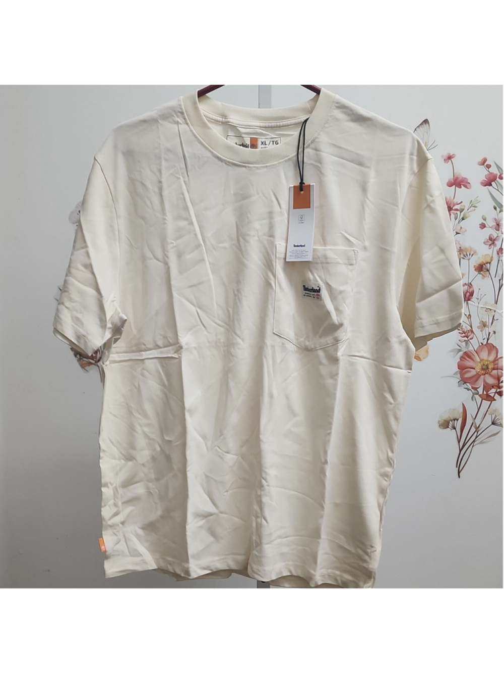 Timberland Men's White Regular Fit Crew Neck Pocket Logo T-Shirt XL